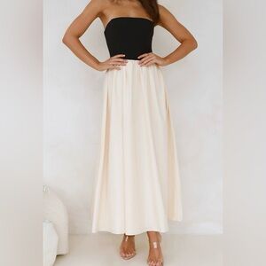 SINCERELY JULES Strapless Drop Waist Trending Bubble Hem Maxi Dress